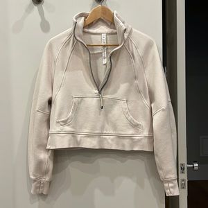 Creamy white Lululemon crop half zip